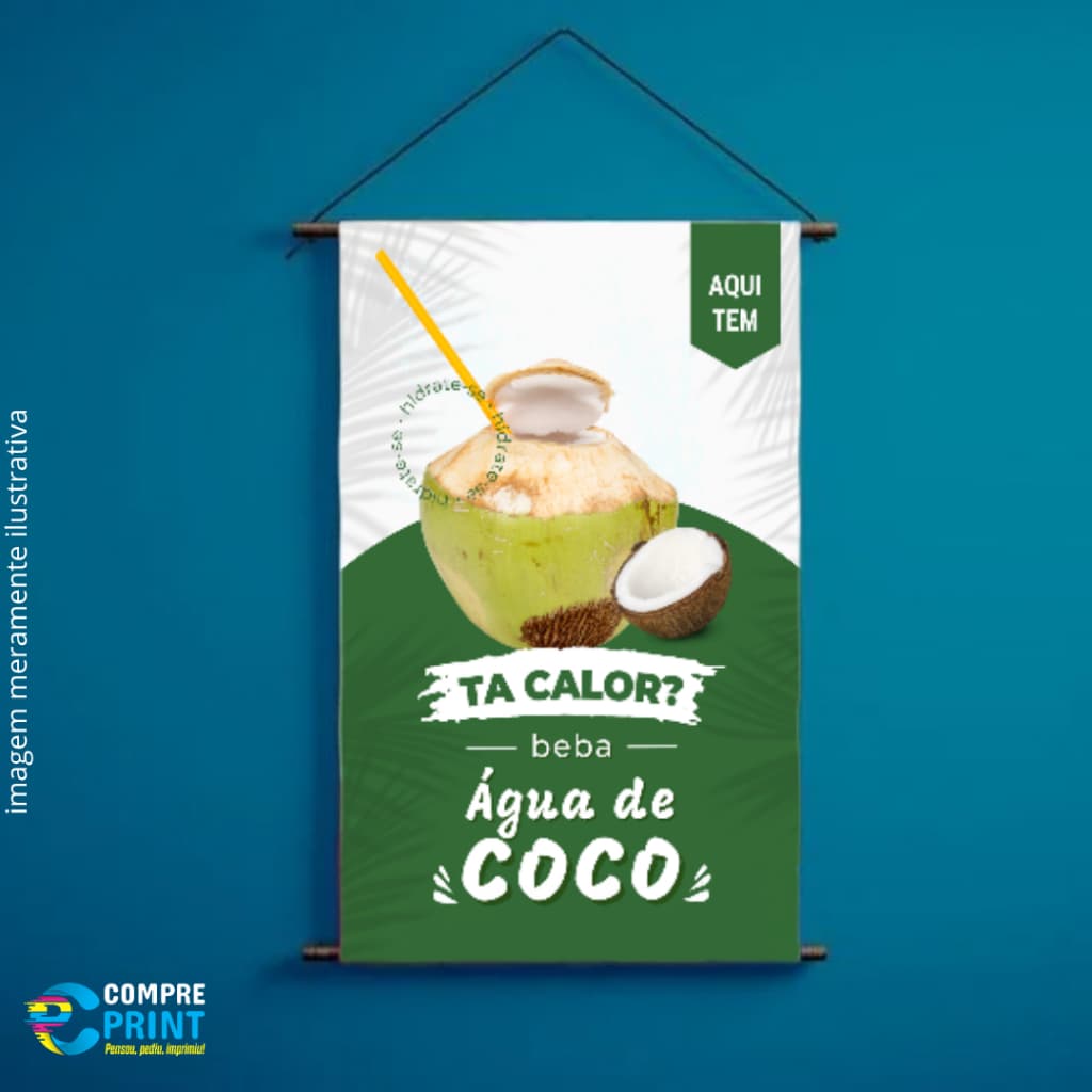 Banner "Tá calor beba água de coco" - ARTE PRONTA