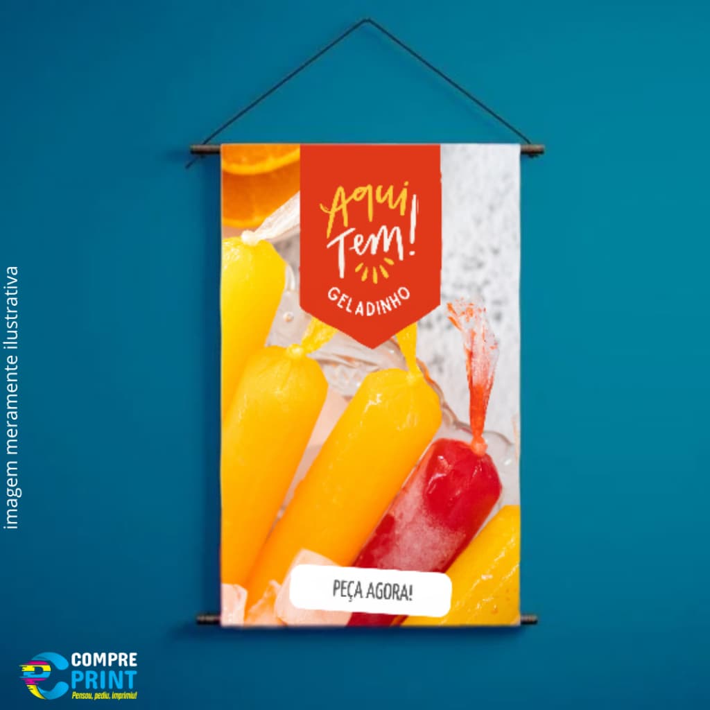 Banner "Aqui tem Geladinho" Peça Agora - ARTE PRONTA
