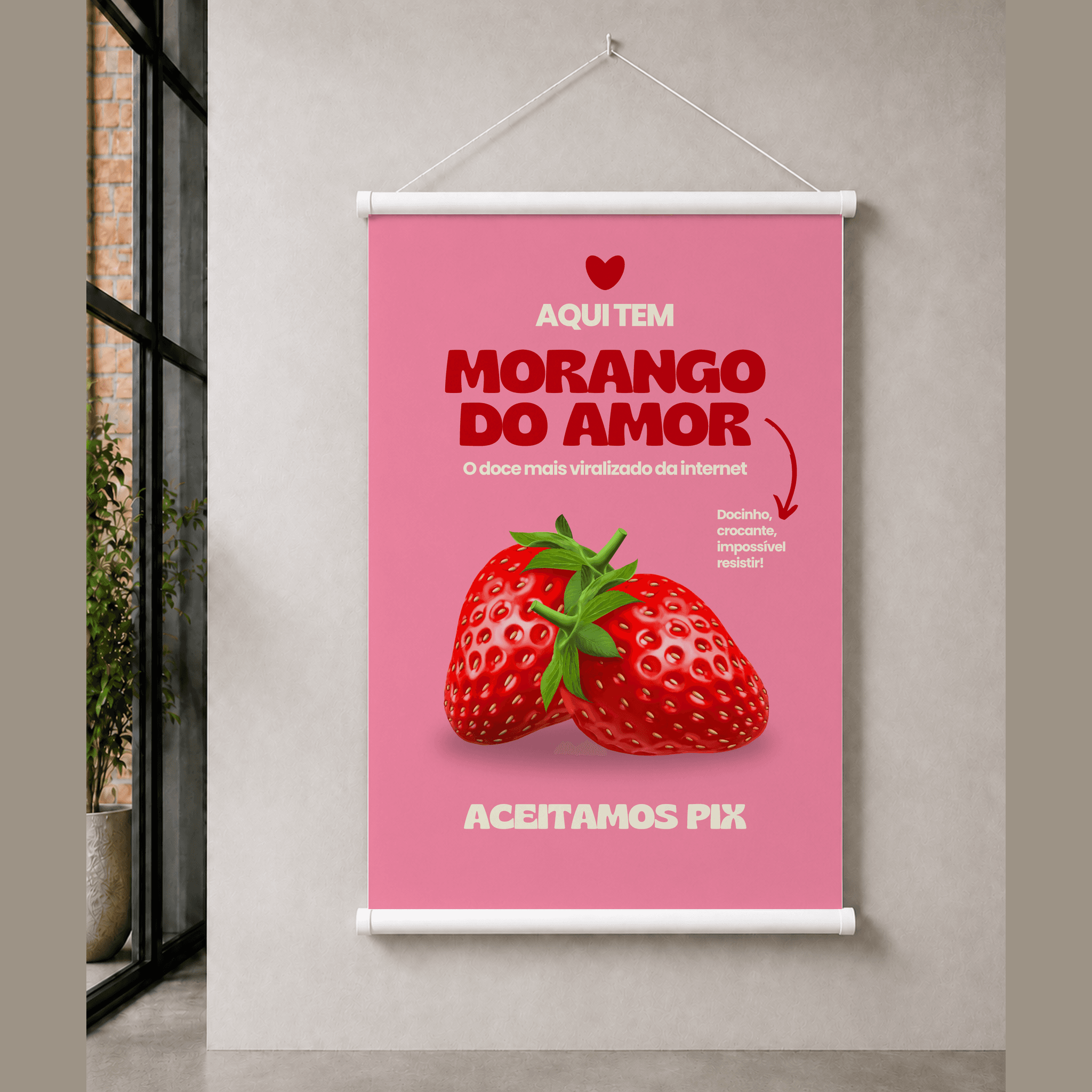 Banner Morango do Amor Arte Pronta